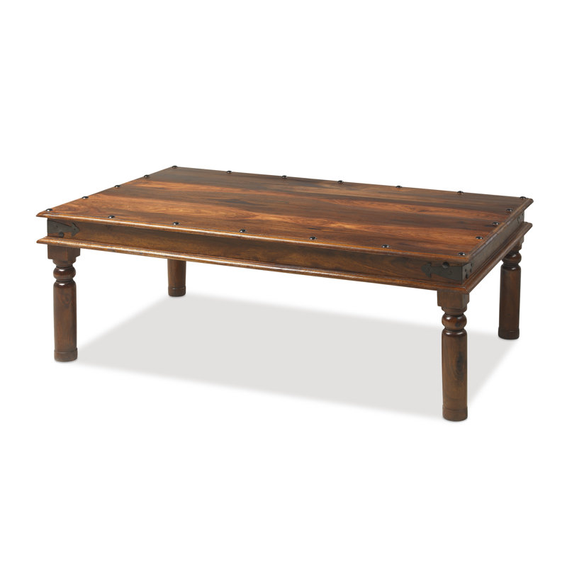Indian Solid Wood Four Leg Coffee Table, 46 cm H x 75 cm W x 120 cm D