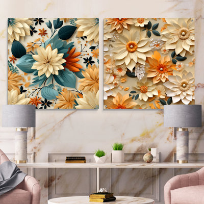 Peiffer - Floral Acrylic Wall Art Glass Set Of 2