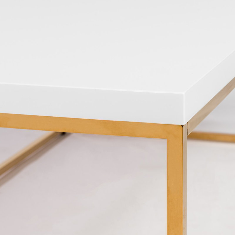 Table basse Kylie, Blanc, Argent