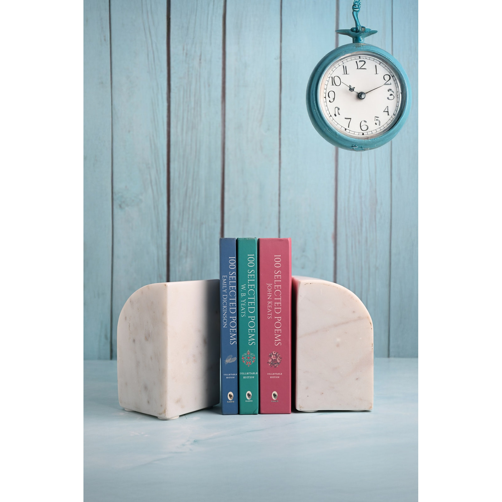 Matheson Marble Bookends, White