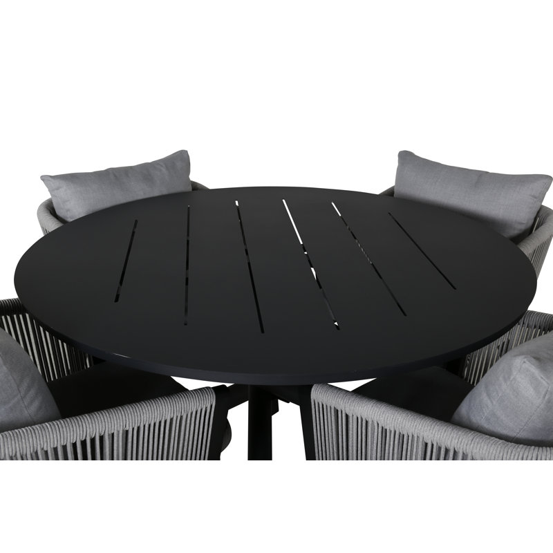 Blotz Dining Set, Black/Grey, Black, Black