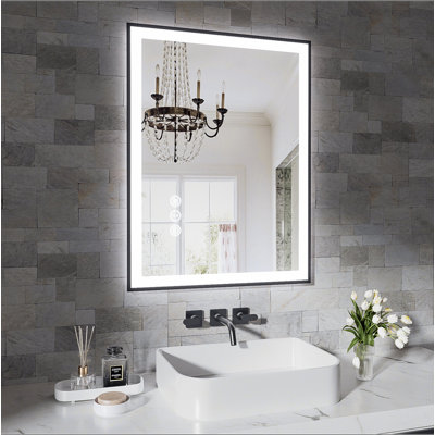 Miroir de salle de bain sans cadre à DEL, miroir intelligent