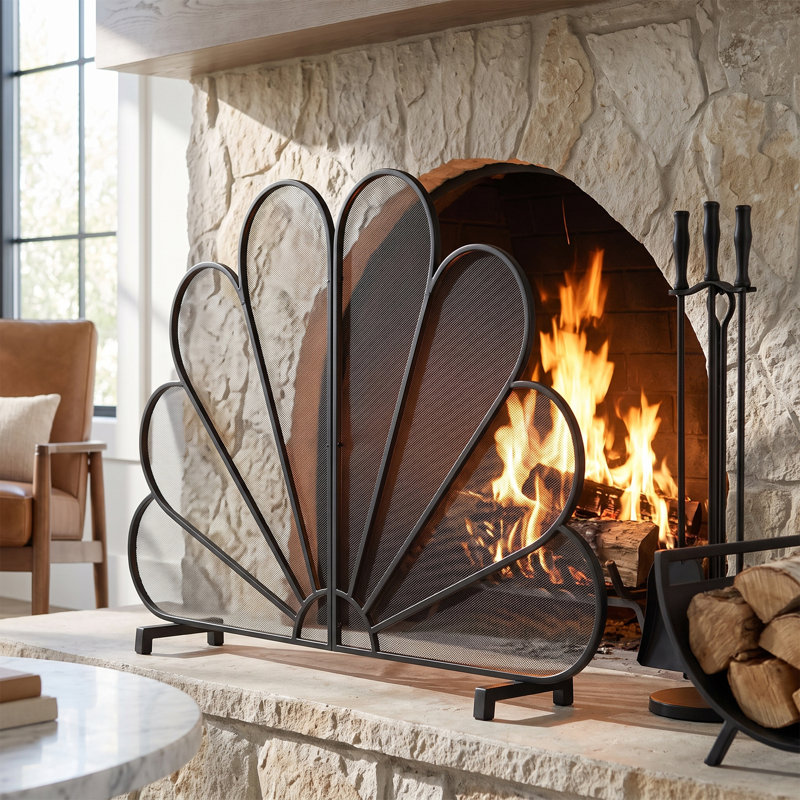 Single Door Iron Fireplace Door