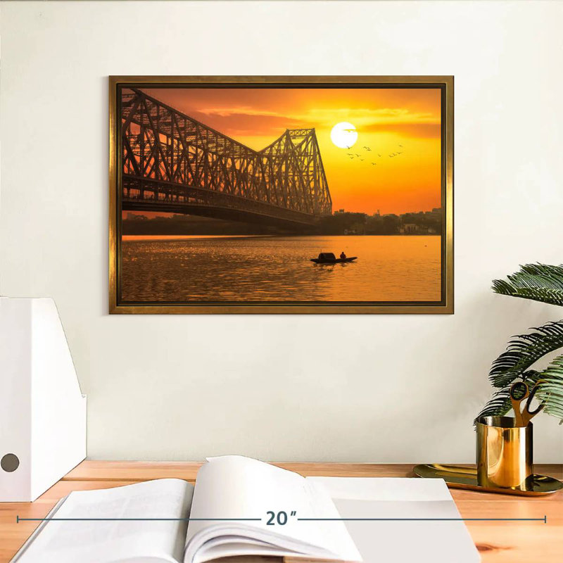 Pont Howrah, Cadre flottant doré, 13 po x 9 po