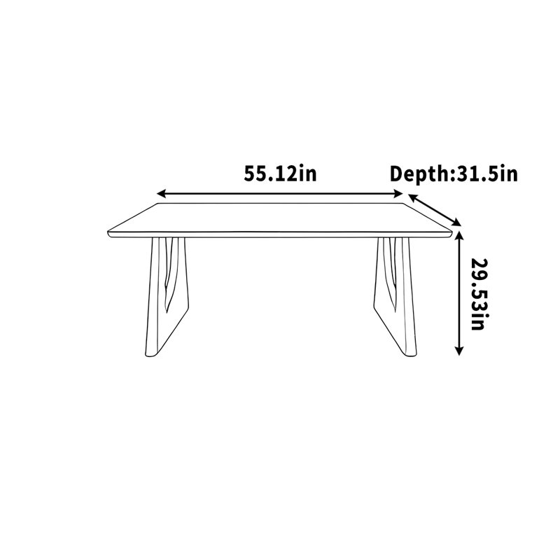 Bureau rétro, spacieux et pratique, fabriqué en bois massif, H 29,53 po x l 55,12 po x P 31,5 po