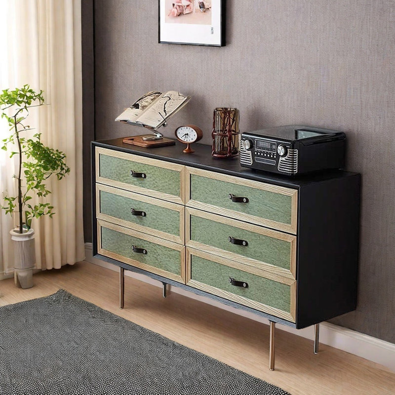 Console en bois massif de style Mid-Century