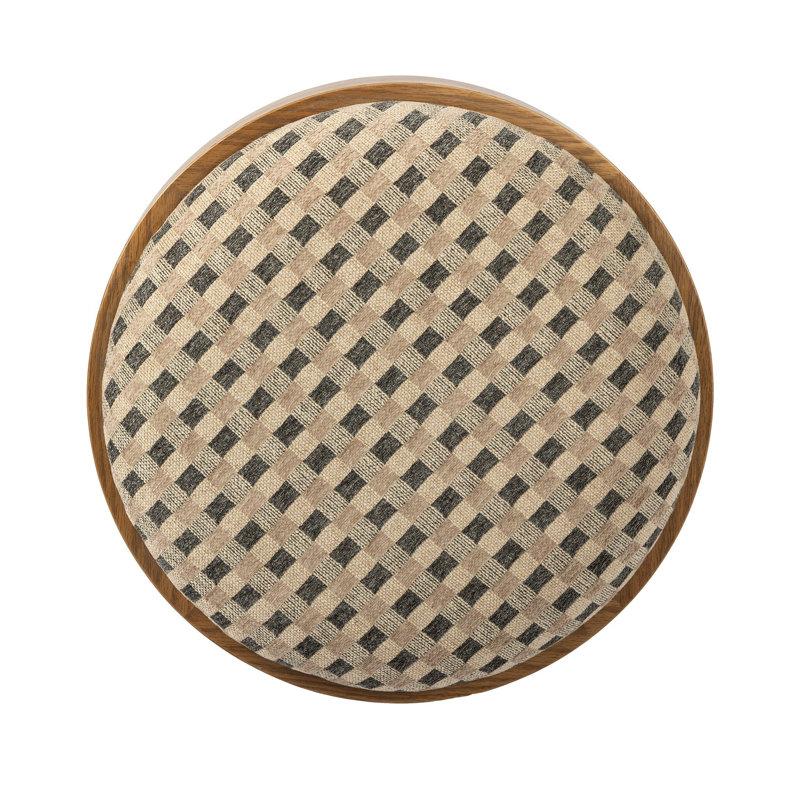 LOUISE Upholstered Accent Stool, Warm Oak, Firefinch Fawn