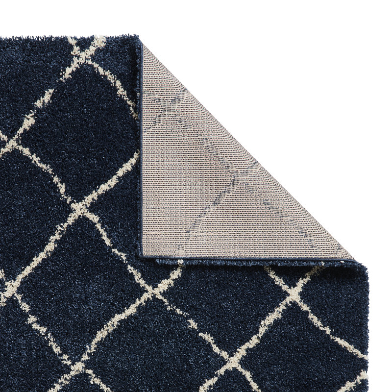 Machine Woven Navy/White Rug, Rectangle 200 x 290cm