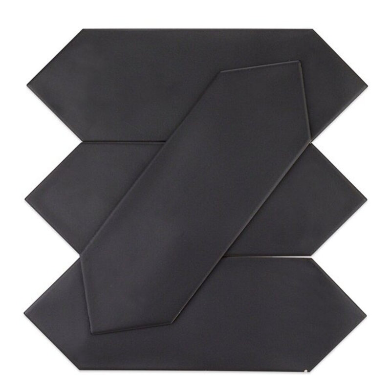 Aliante 4x12 Picket Matte Concrete Look Porcelain Tile, Black