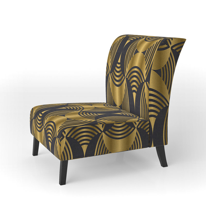 Fauteuil de chambre rembourré Mid-Century, Or