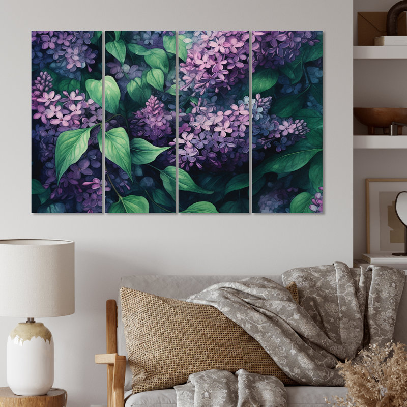 Lennon - impression sur toile florale - 4 panneaux
