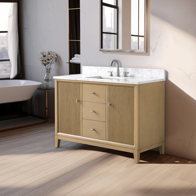48" Single Bathroom Vanity with Engineered Marble Top