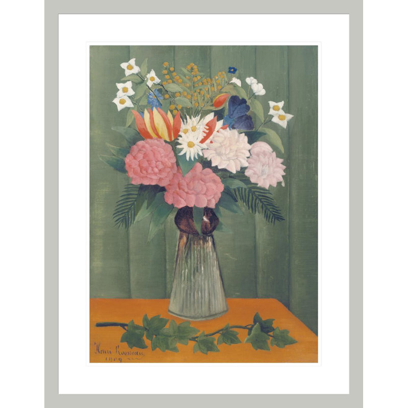 «Flowers in a Vase» par Henri Rousseau - Impression Giclée sur cadre, 29.5" H x 23.05" W