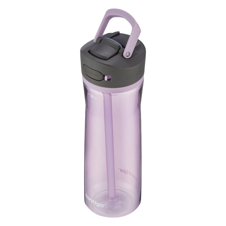 JoyJolt Reusable Glass Water Bottle with Straw & Colorful Silicone Sleeve,  Outdoor Water Bottle, Glass Drinking Bottle Tumbler - 20 oz - [Purple] 