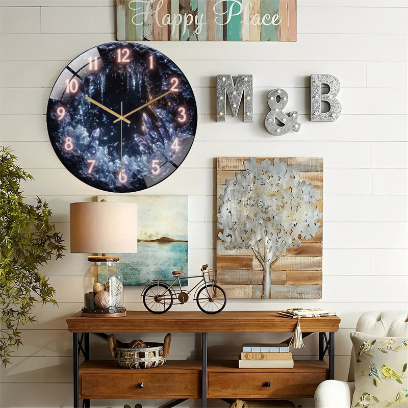 Horloge murale en verre Glowing