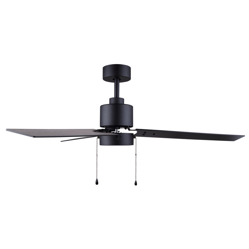 Ventilateur de plafond standard à DEL à 3 pales de 52 po avec chaîne de traction et ensemble d'éclairage inclus