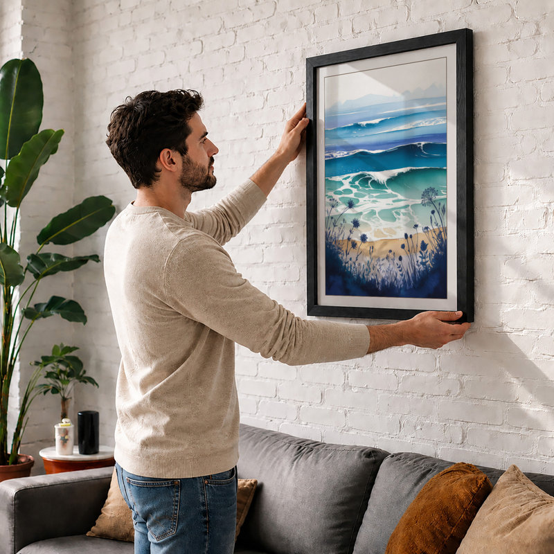 Layers Coastal - Print, A3 - 42.0 x 29.7 cm, White