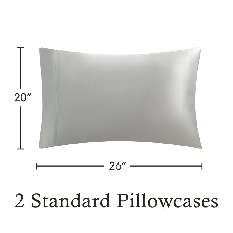 Satin Pillowcases, Gray, Standard Pillowcase