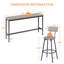 Ensemble de table de bar allongÃ©e avec tabourets de bar rembourrÃ©s en PU, table et chaises de bar de style industriel pour table de cuisine, salle Ã  manger, salon ou salle de rÃ©ception-97439632-123637070