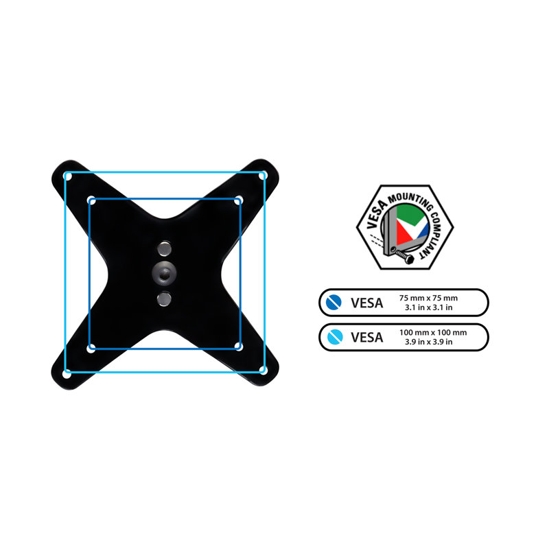 Black Adjustable Single Monitor Desk Mount with C-Clamp
