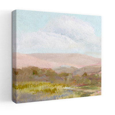 «Gentle Hills Under Soft Skies I», art contemporain contemporain, paysage naturel