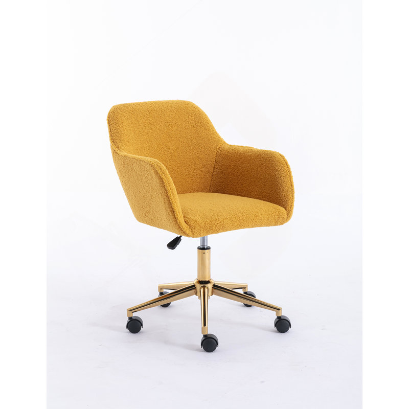 Chaise de bureau rotative à hauteur réglable en tissu Teddy