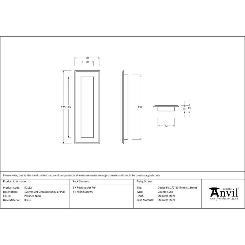 Recessed Handle, 14.5 cm, Polished Nickel