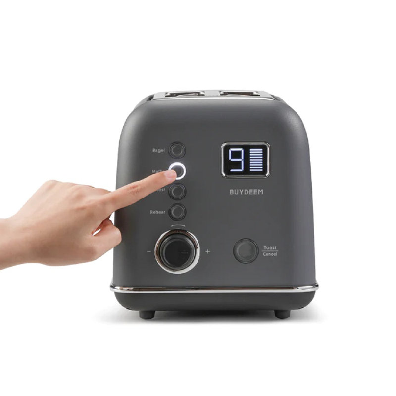 Buydeem Automatic Digital 2-Slice Toaster, Ink Grey