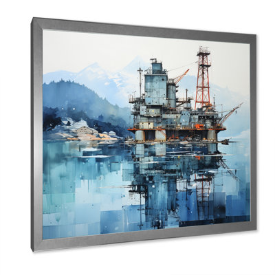 " Blue Oil Rigs Fields Industrial I "