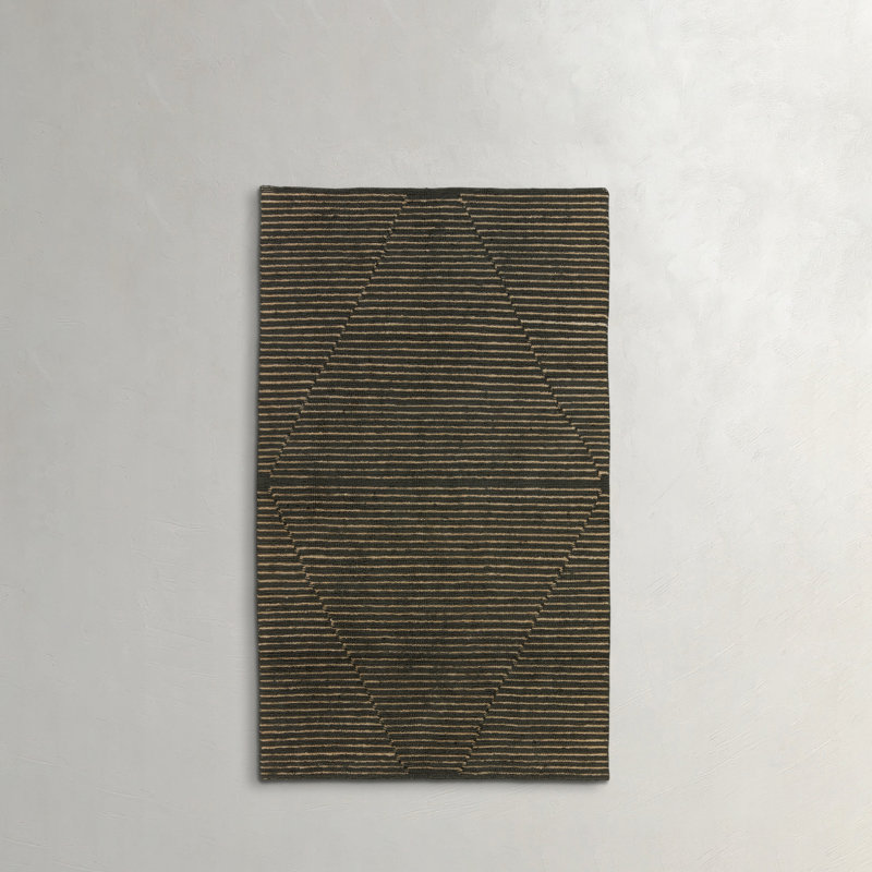 Wendy Jane Geometric Area Rug in Charcoal, Rectangle 10' x 14'