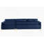 Canapé en L en velours Coastal Blue-1207355347