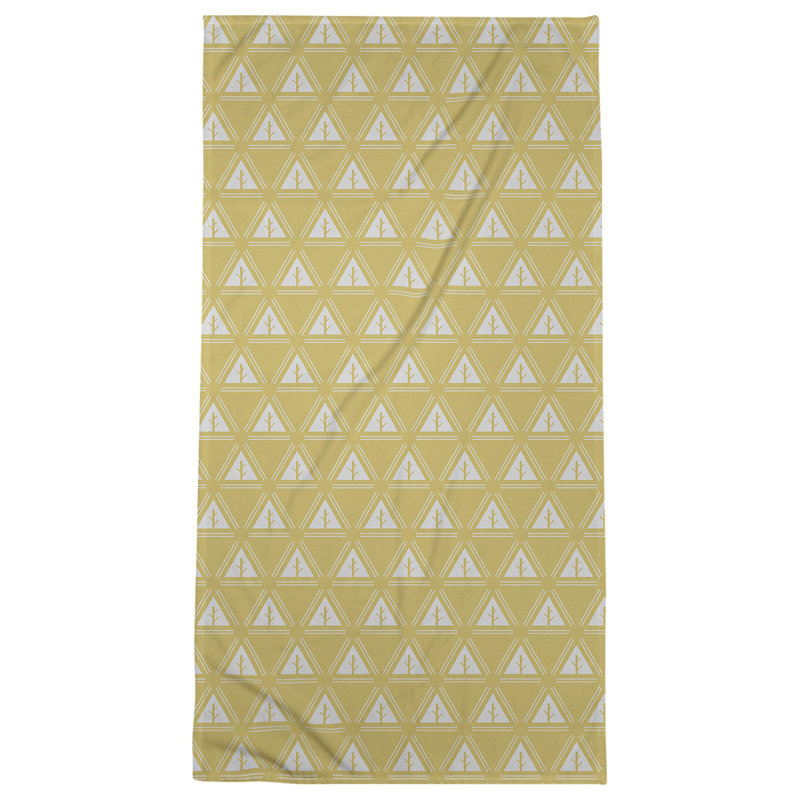 Serviette de plage d’arbre minimaliste classique Barbra, Jaune