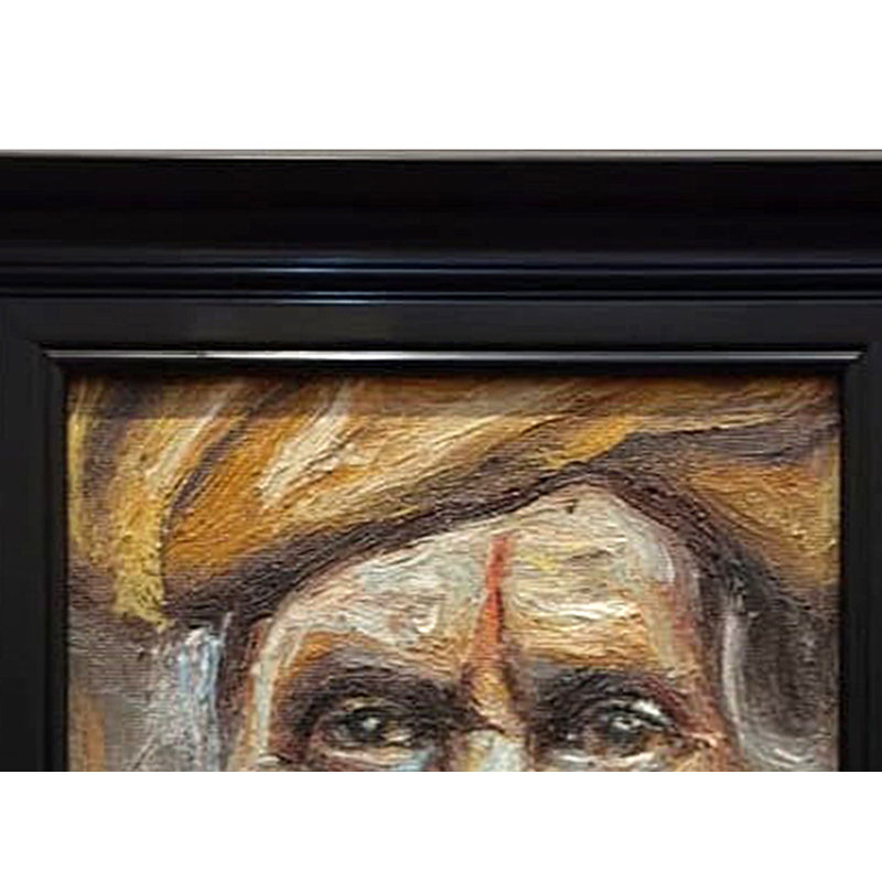 Gros plan Sadhu | Peinture encadrée | Par Boby Abraham | Huile sur toile