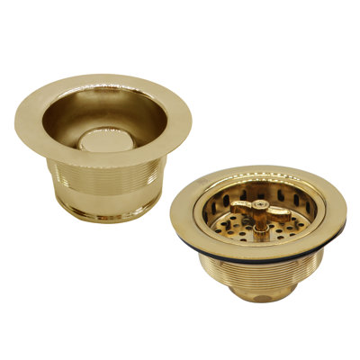 COMBO PACK 3-1/2" Wing Nut Twist Style Kitchen Sink Basket Strainer and Waste Disposal Drain Trim