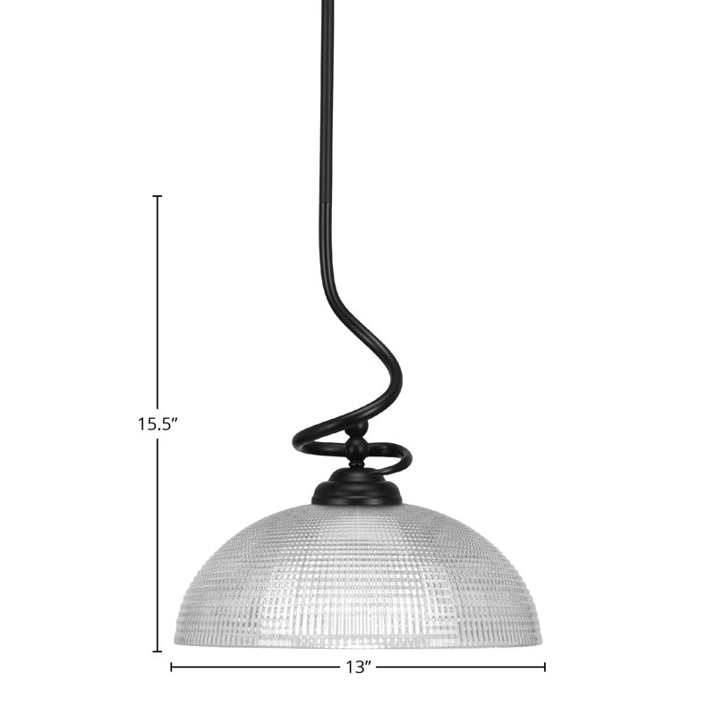 Capri Stem Hung Pendant, Matte Black