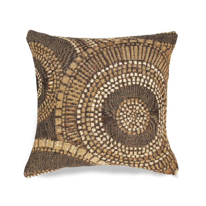 Marina Circles Indoor/Outdoor Pillow 18" X 18", Brown