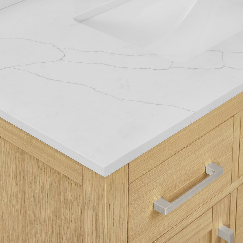 Beckett TK 84'' W Double Vanity, White Cultured Marble, Matte Black, Dark Gray