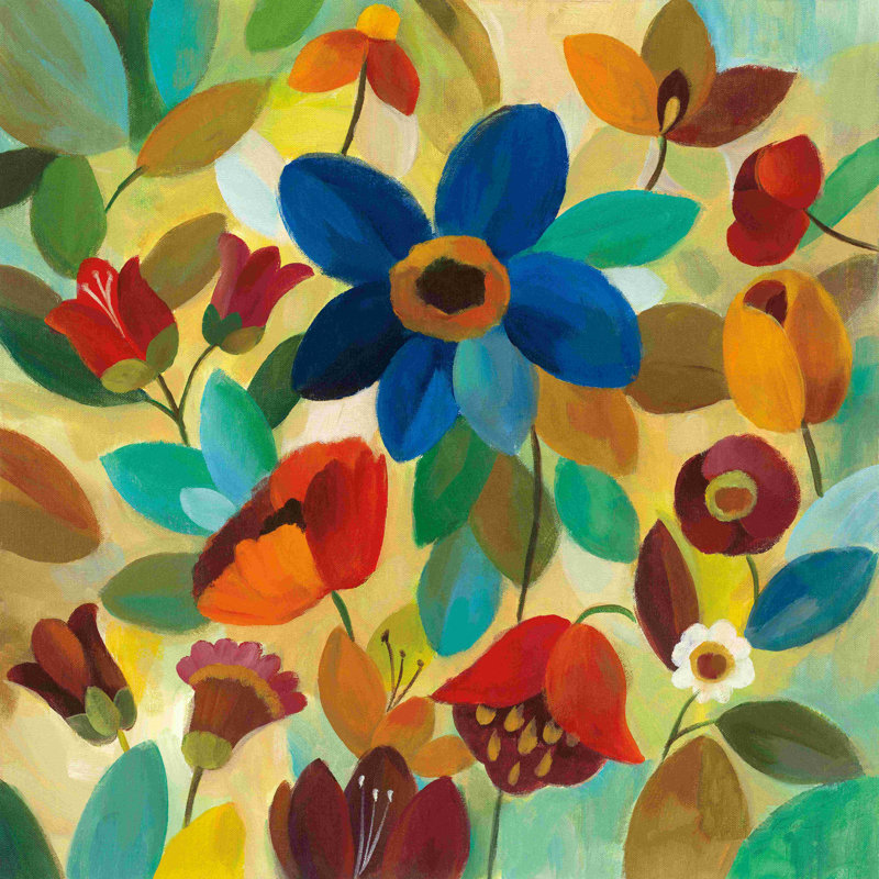 «Summer Floral II» par Silvia Vassileva, reproduction sur toile tendue, L 36 po x H 36 po