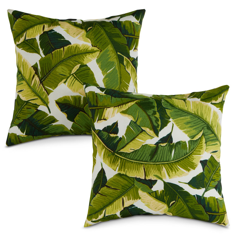 Housse de coussin d'extérieur carré Covington, Blanc palmier