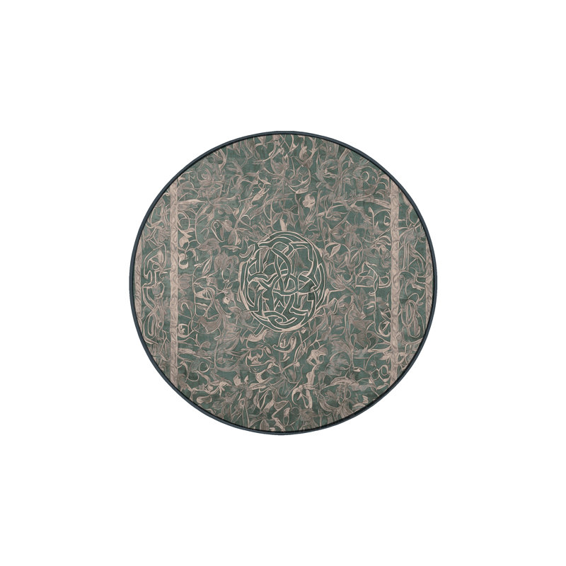 Tapis gris lavable à la machine, Rond 8 pi
