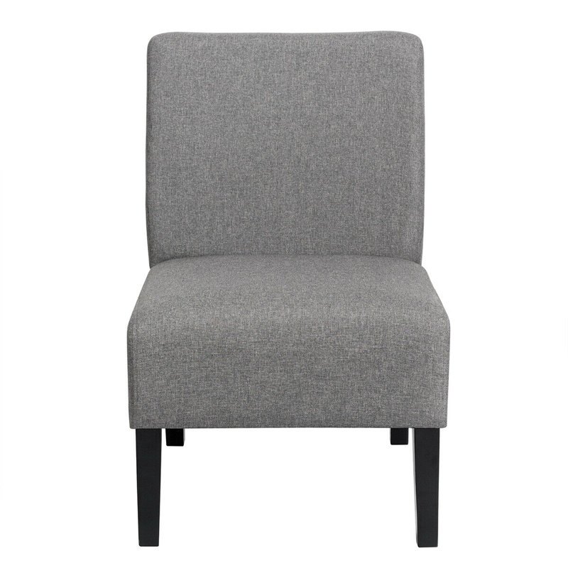Upholstered Linen Slipper Chair, Grey