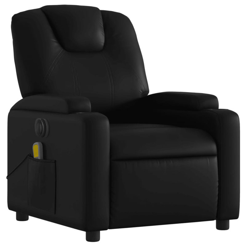 vidaXL Recliner Chair, Adjustable, Power, Black Faux Leather