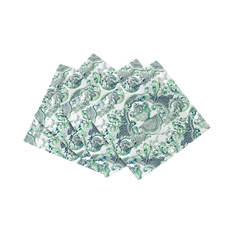 Cotton Blend Square Napkins, Green