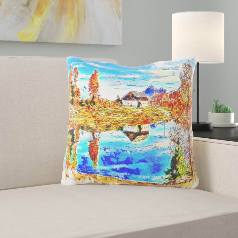 Reversible Throw Pillow, Microsuede, Indoor