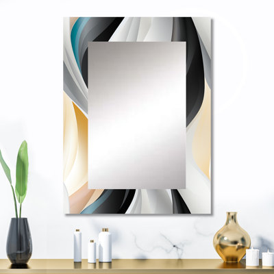Affra monochromes reflets - grand miroir géométrique, miroir mural décoratif moderne, impression d'art en métal