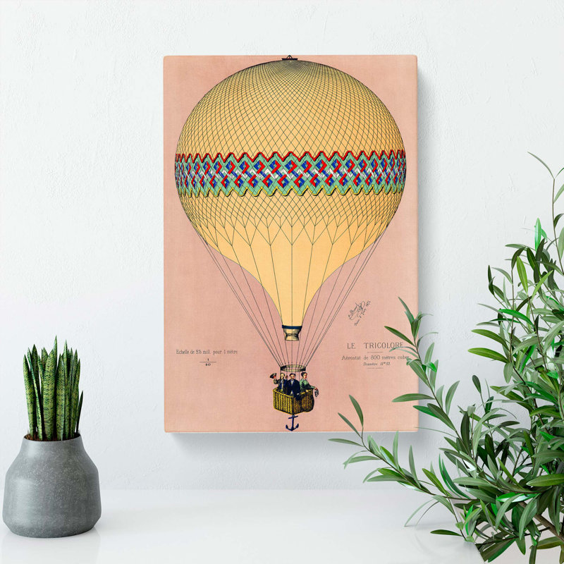 Tri-colour Hot Air Balloon In Paris - Wrapped Canvas Painting, 76cm H x 50cm W x 3cm D