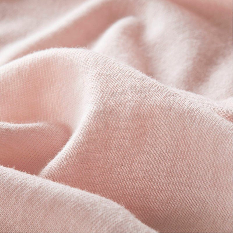 Ensemble de draps en tricot de coton toutes saisons, Ensemble de draps pour grand lit avec 2 taies d'or, Rosé