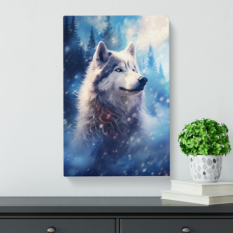 Husky Romanticism No.2 - Wrapped Canvas, 76cm H x 50cm W x 3cm D