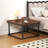 Set of 2 Square Nesting Coffee Tables (60 cm + 50 cm), Small Fluted Square Coffee Tables, Modern Center Table-204271763