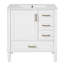 Meuble-lavabo de 30 po avec lavabo en céramique, porte à fermeture en douceur avec tablette intégrée, tiroir profond, tiroir standard, grand tiroir diviseur, grande armoire de rangement pour la salle de bain, design moderne et fonctionnel-657196320